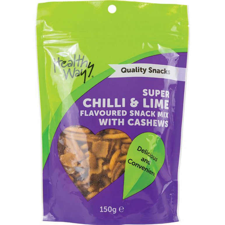 Healthy Way Super Chilli and Lime Soy Crisps With Cashews 150g front image on Livehealthy HK imported from Australia