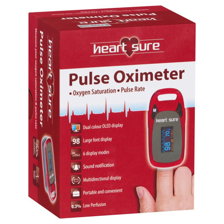 Heart Sure Pulse Oximeter front image on Livehealthy HK imported from Australia