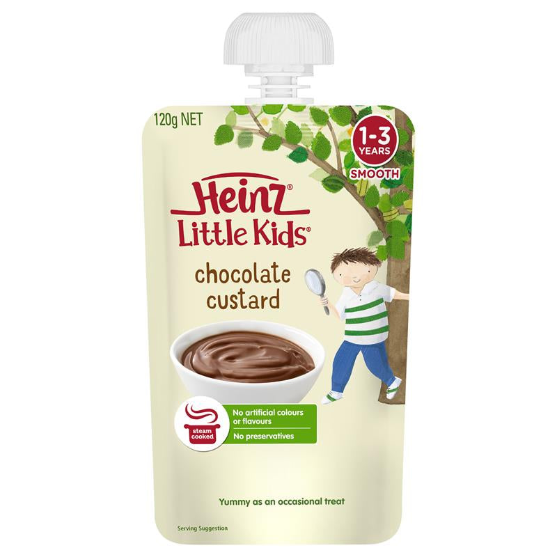 Heinz Little Kids Chocolate Custard 120g front image on Livehealthy HK imported from Australia