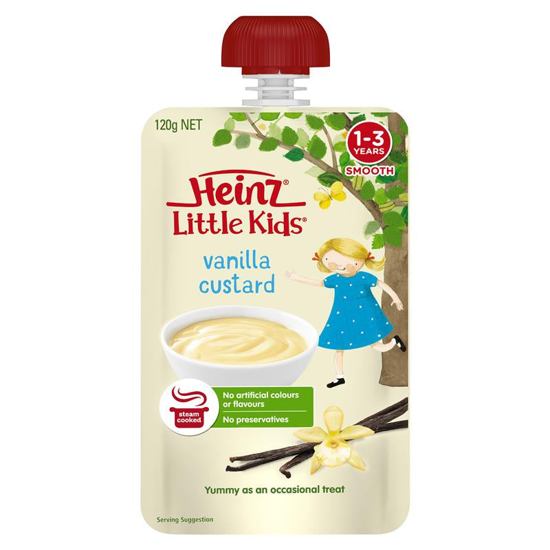 Heinz Little Kids Vanilla Custard 120g front image on Livehealthy HK imported from Australia