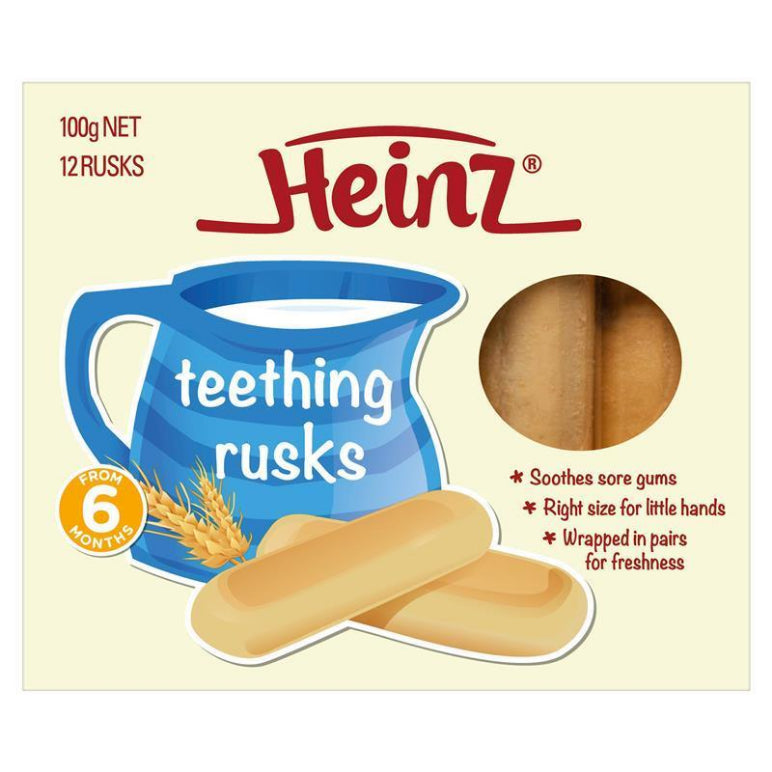 Heinz Teething Rusks 100g front image on Livehealthy HK imported from Australia