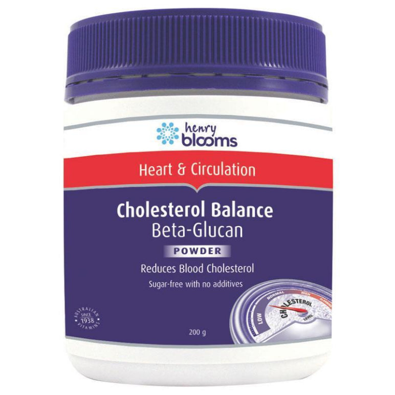 Henry Blooms Cholesterol Balance Beta-Glucan Powder 200g front image on Livehealthy HK imported from Australia