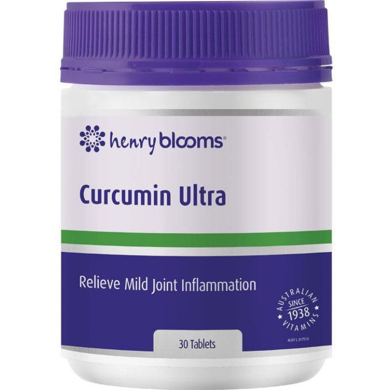 Henry Blooms Curcumin 1300mg 30 Tablets front image on Livehealthy HK imported from Australia