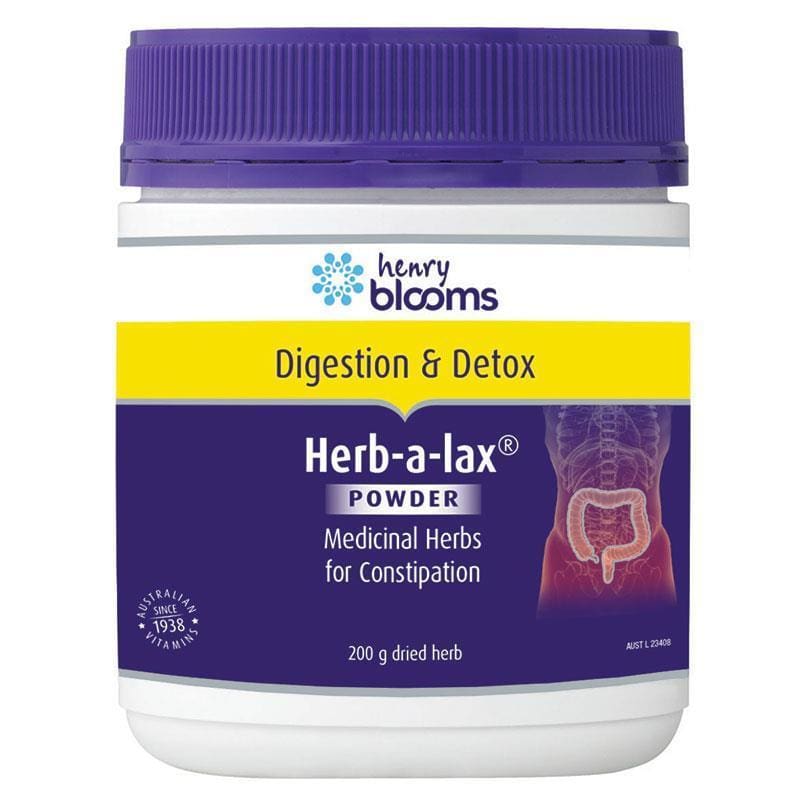 Henry Blooms Herb-a-Lax Blended Medicinal Herbs 200g front image on Livehealthy HK imported from Australia