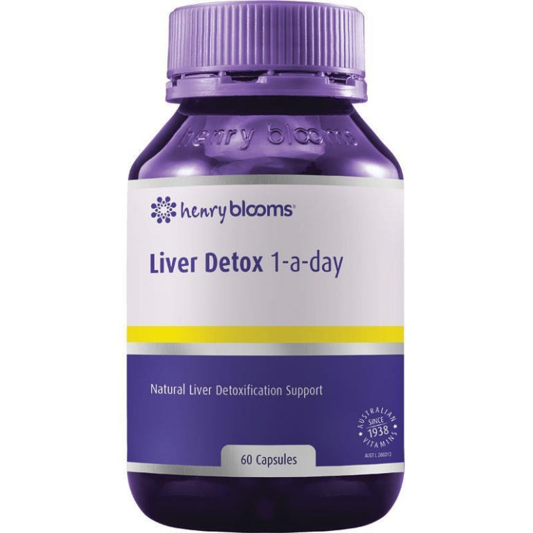 Henry Blooms Liver Detox 1-a-day 60 Capsules front image on Livehealthy HK imported from Australia