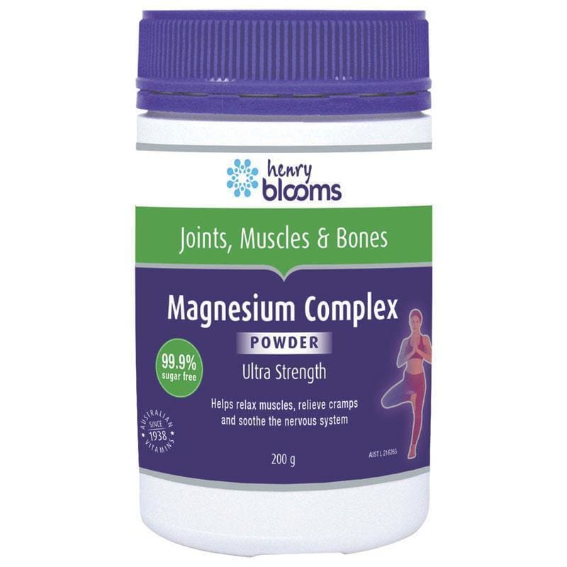 Henry Blooms Magnesium Complex Powder 200g front image on Livehealthy HK imported from Australia