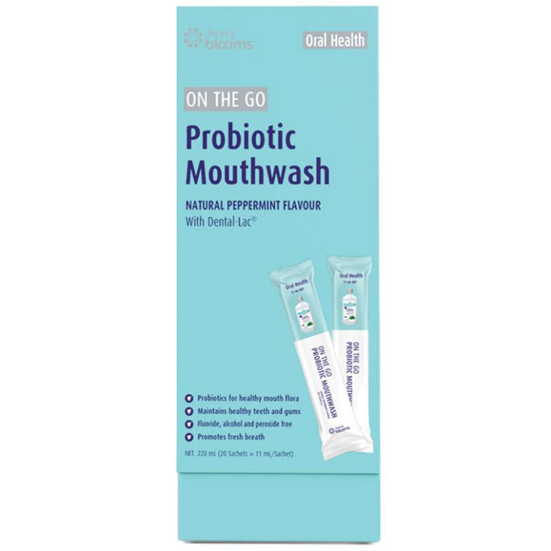 Henry Blooms On The Go Probiotic Mouthwash 11ml 20 Sachets front image on Livehealthy HK imported from Australia