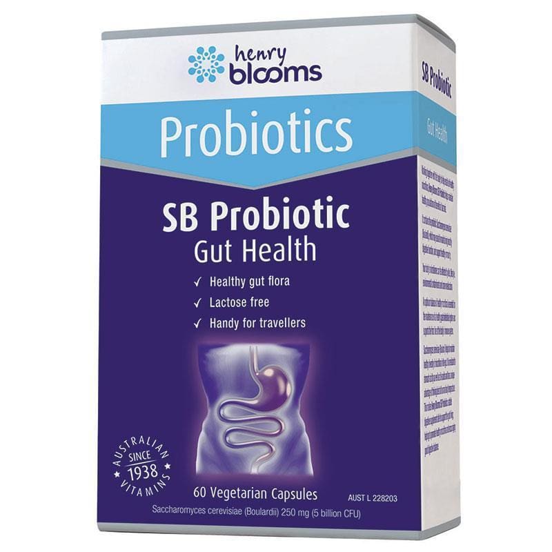 Henry Blooms Probiotic Gut Health 60 Vegetarian Capsules front image on Livehealthy HK imported from Australia