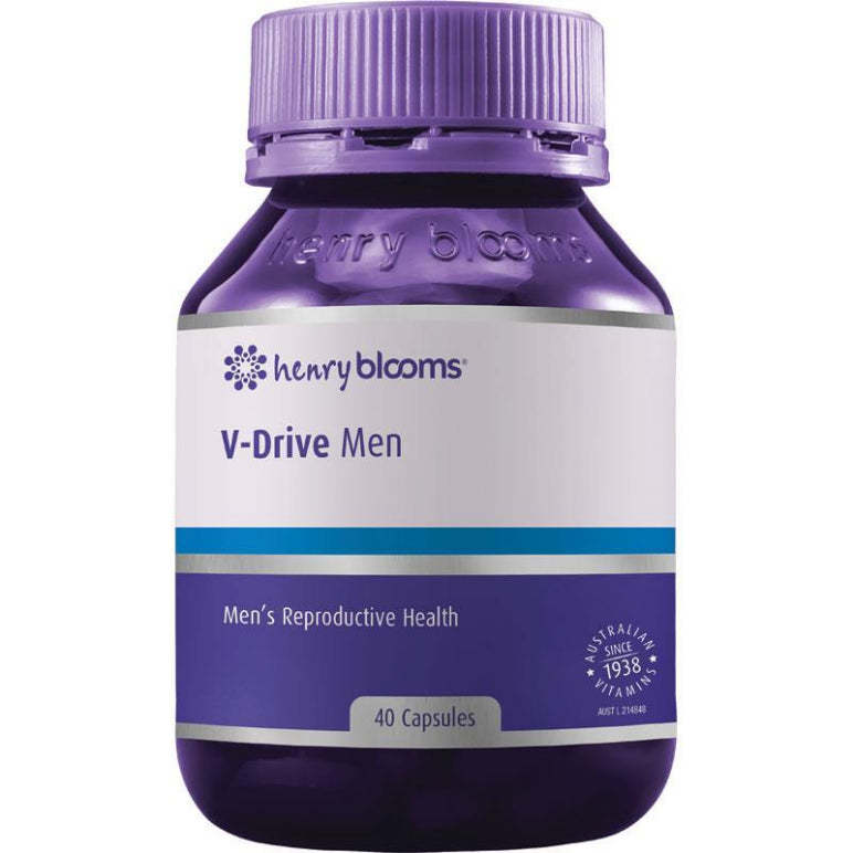 Henry Blooms V-Drive Men 40 Capsules front image on Livehealthy HK imported from Australia