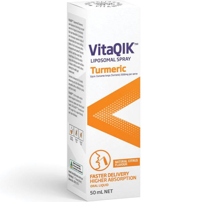 Henry Blooms VitaQIK Turmeric 50ml Oral Spray front image on Livehealthy HK imported from Australia