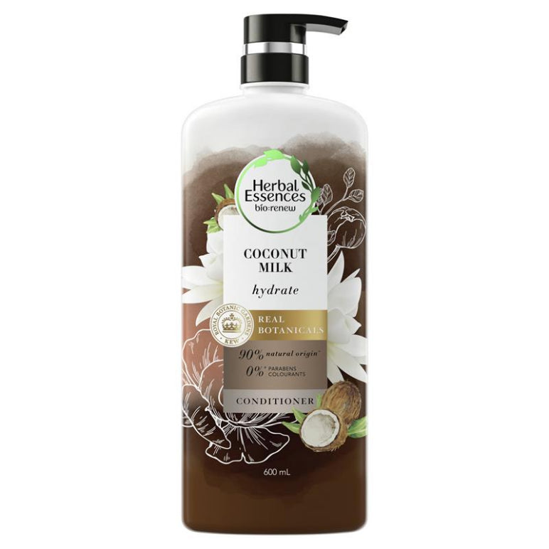 Herbal Essences Bio Renew Hydrate Coconut Milk Conditioner 600ml front image on Livehealthy HK imported from Australia