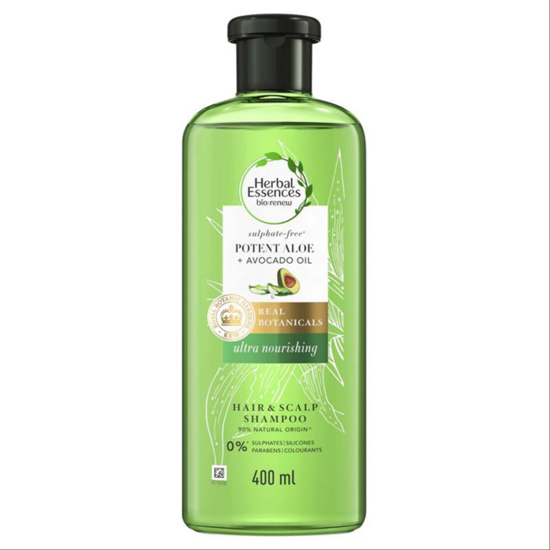 Herbal Essences Bio Renew Potent Aloe + Avocado Oil Hair & Scalp Shampoo 400ml front image on Livehealthy HK imported from Australia