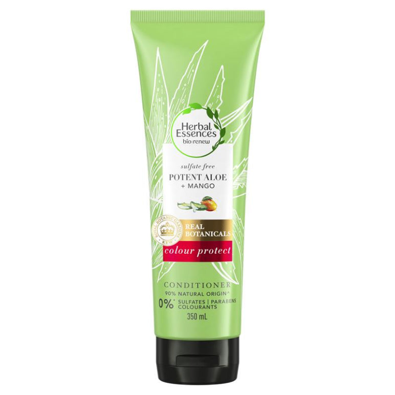 Herbal Essences Bio Renew Potent Aloe & Mango Colour Protect Conditioner 350ml front image on Livehealthy HK imported from Australia