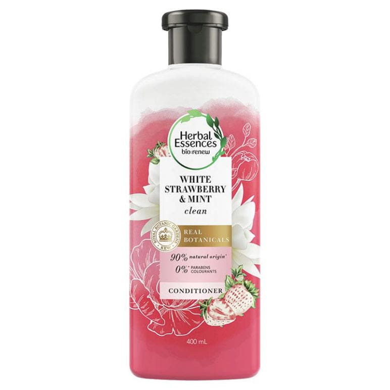 Herbal Essences Bio Renew White Strawberry & Mint Conditioner 400ml front image on Livehealthy HK imported from Australia