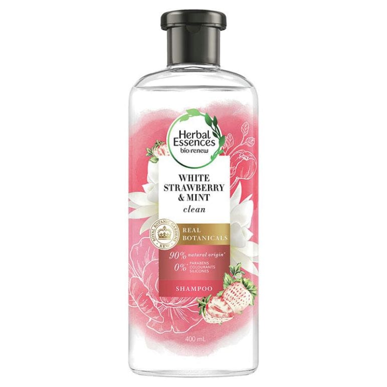Herbal Essences Bio Renew White Strawberry & Mint Shampoo 400ml front image on Livehealthy HK imported from Australia
