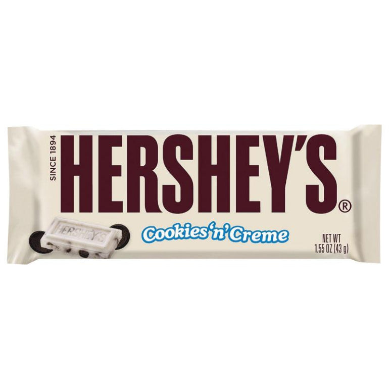 Hershey Cookies N Cream 40g front image on Livehealthy HK imported from Australia