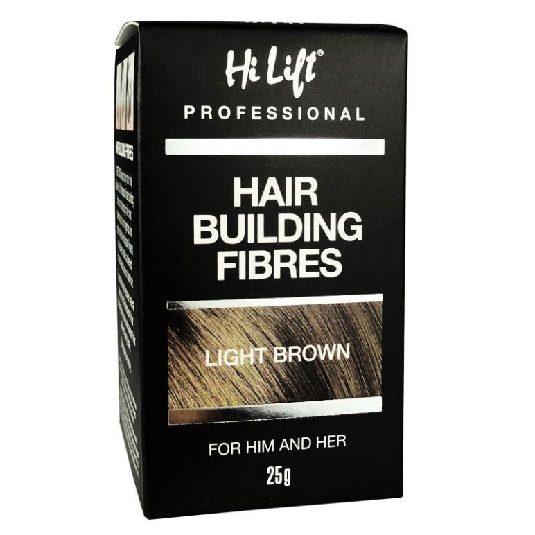 Hi Lift Hair Building Fibres Light Brown 25g front image on Livehealthy HK imported from Australia