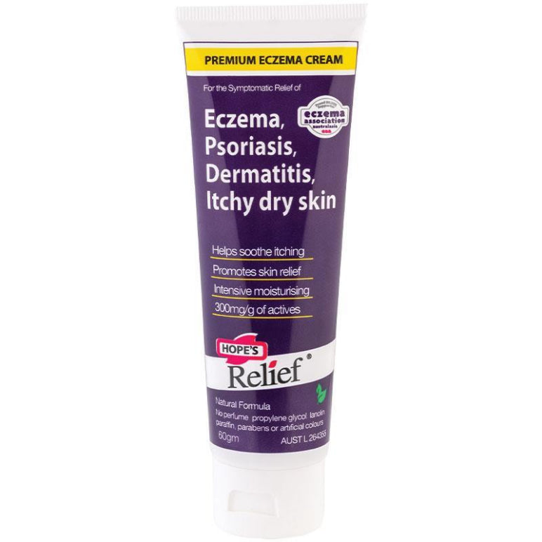 Hopes Relief Premium Eczema Cream 60g front image on Livehealthy HK imported from Australia