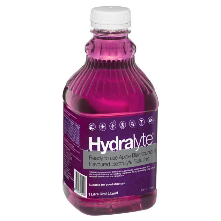 Hydralyte Liquid Apple Blackcurrant 1 Litre front image on Livehealthy HK imported from Australia
