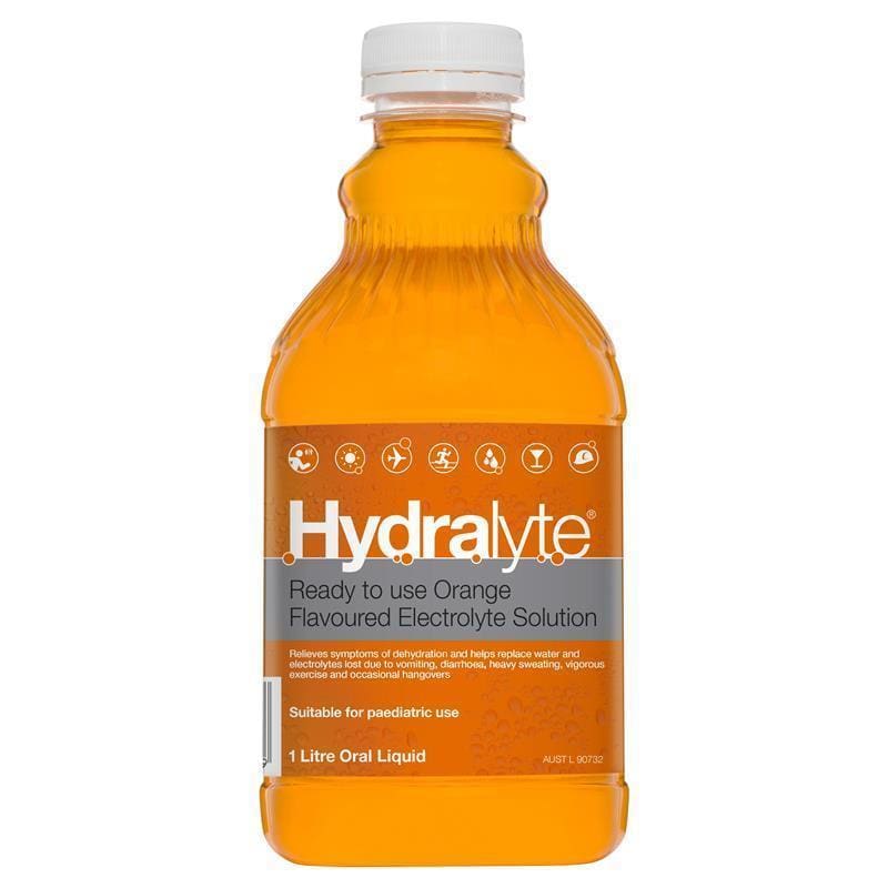 Hydralyte Liquid Orange 1Litre front image on Livehealthy HK imported from Australia