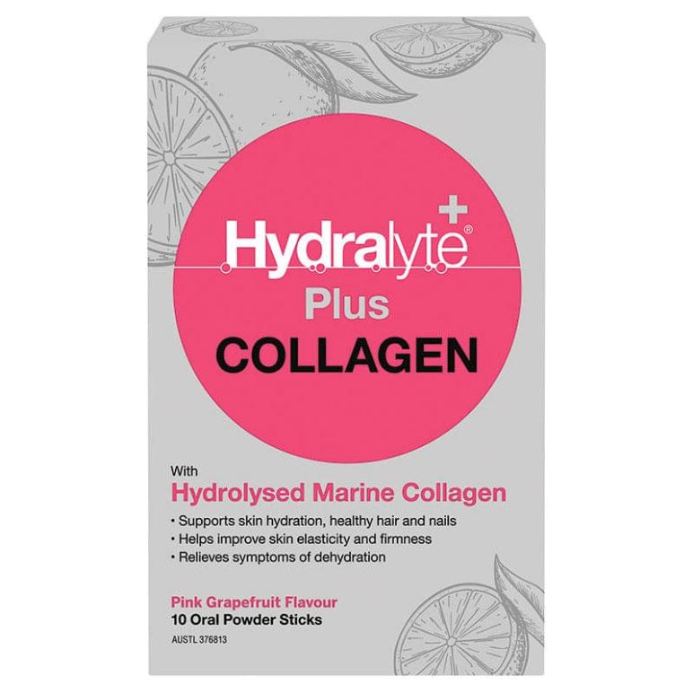 Hydralyte Plus Collagen Powder Sticks 10 Sticks front image on Livehealthy HK imported from Australia