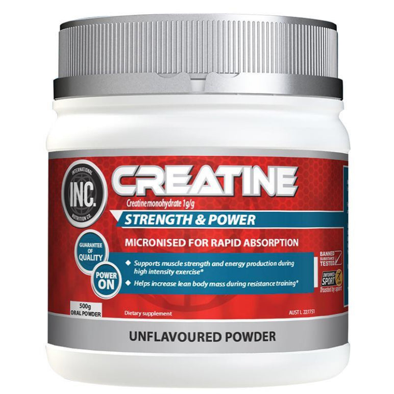 INC Creatine 500g front image on Livehealthy HK imported from Australia