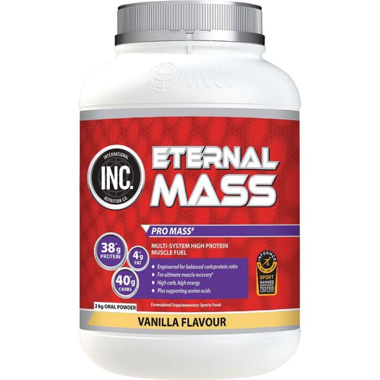 INC Eternal Mass Vanilla Flavour 2kg front image on Livehealthy HK imported from Australia