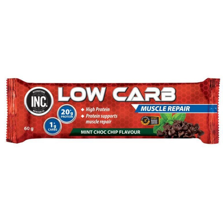 INC Low Carb Protein Bar Mint Choc Chip 60g front image on Livehealthy HK imported from Australia