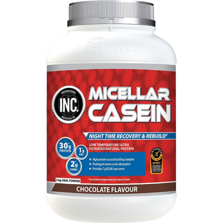 INC Micellar Casein Chocolate 2kg front image on Livehealthy HK imported from Australia