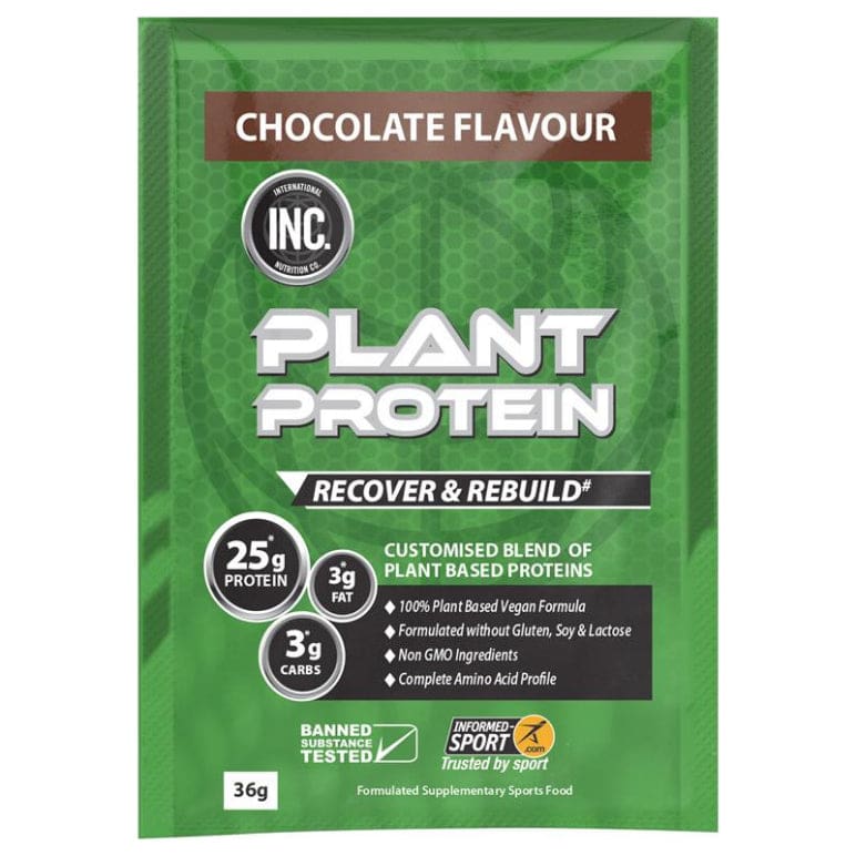 INC Plant Protein Chocolate 36g front image on Livehealthy HK imported from Australia