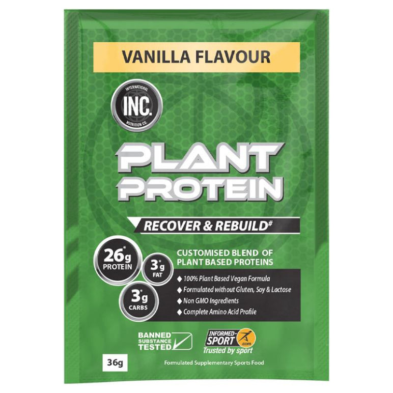 INC Plant Protein Vanilla 36g front image on Livehealthy HK imported from Australia