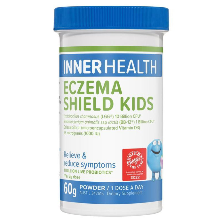 Inner Health Eczema Shield Kids 60g Powder front image on Livehealthy HK imported from Australia