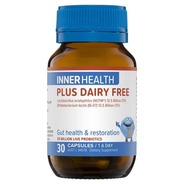 Inner Health Plus Dairy Free 30 Capsules Fridge Line front image on Livehealthy HK imported from Australia
