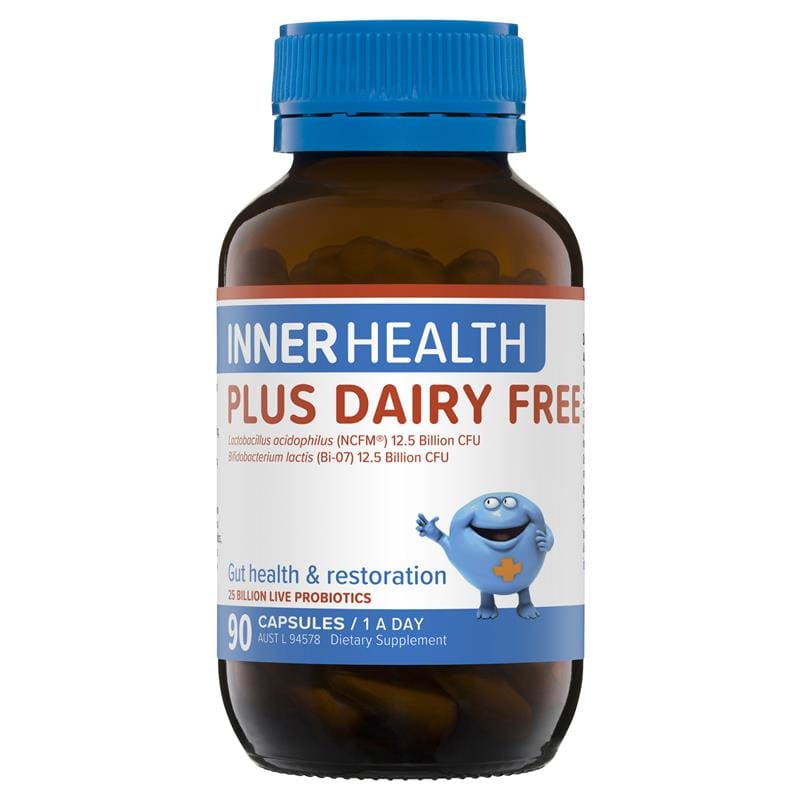 Inner Health Plus Dairy Free 90 Capsules Fridge Line front image on Livehealthy HK imported from Australia