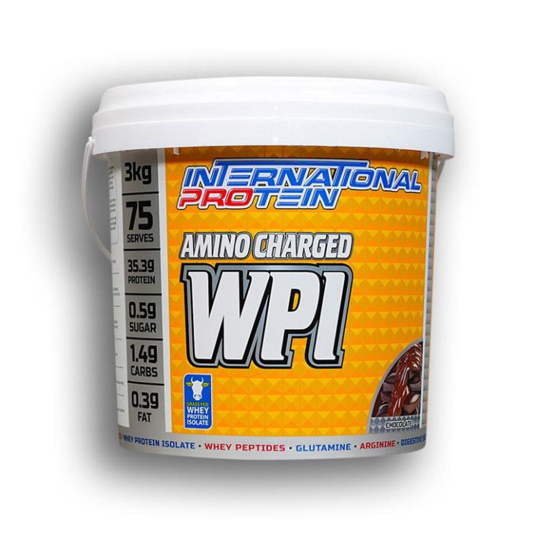 International Protein Amino Charged WPI Chocolate 3kg front image on Livehealthy HK imported from Australia