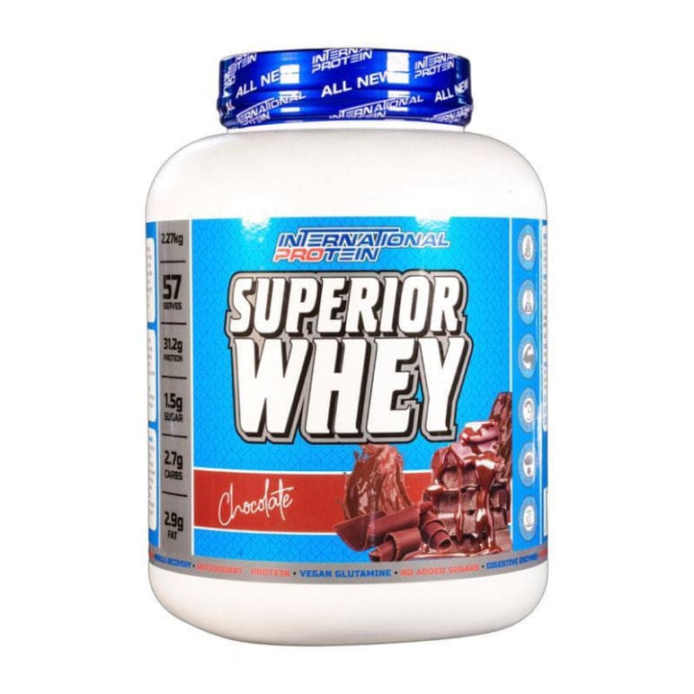 International Protein Superior Whey Chocolate 2.27kg front image on Livehealthy HK imported from Australia