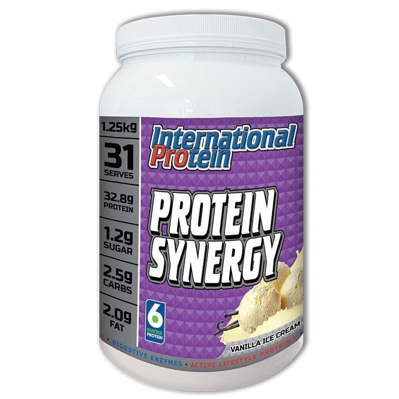 International Protein Synergy 5 Vanilla 1.25kg front image on Livehealthy HK imported from Australia