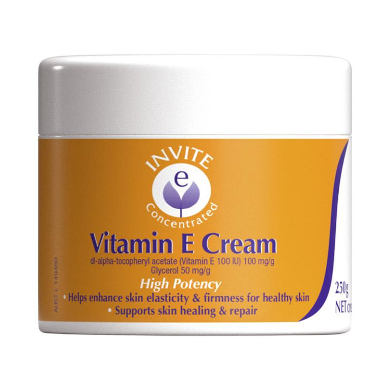 Invite E Vitamin E Cream 250g front image on Livehealthy HK imported from Australia