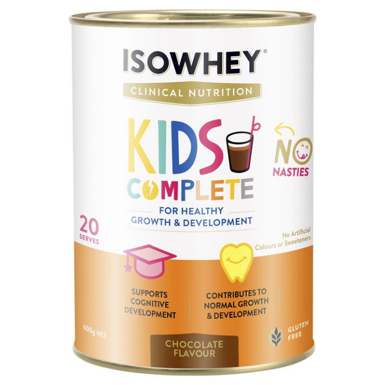 IsoWhey Clinical Nutrition Kids Complete Chocolate 600g front image on Livehealthy HK imported from Australia