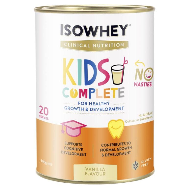 IsoWhey Clinical Nutrition Kids Complete Vanilla 600g front image on Livehealthy HK imported from Australia
