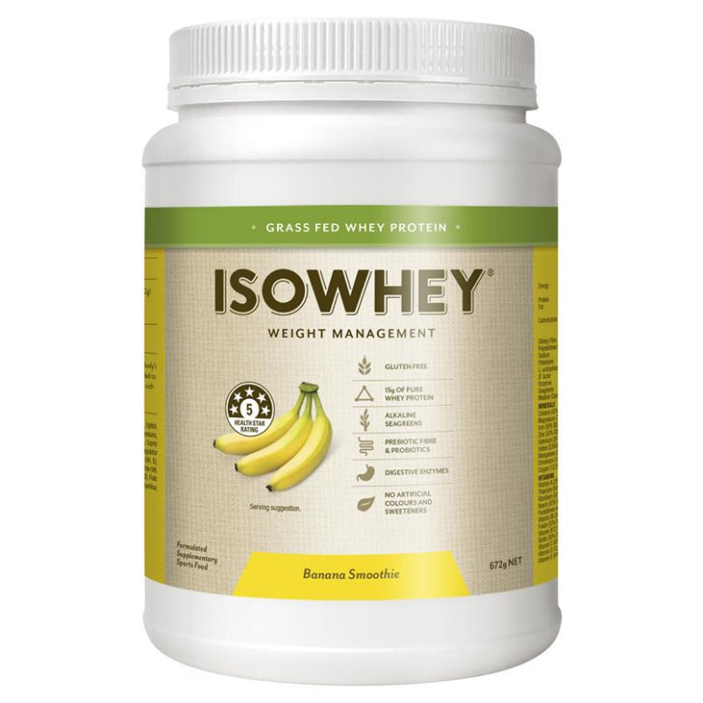 IsoWhey Complete Banana Smoothie 672g front image on Livehealthy HK imported from Australia