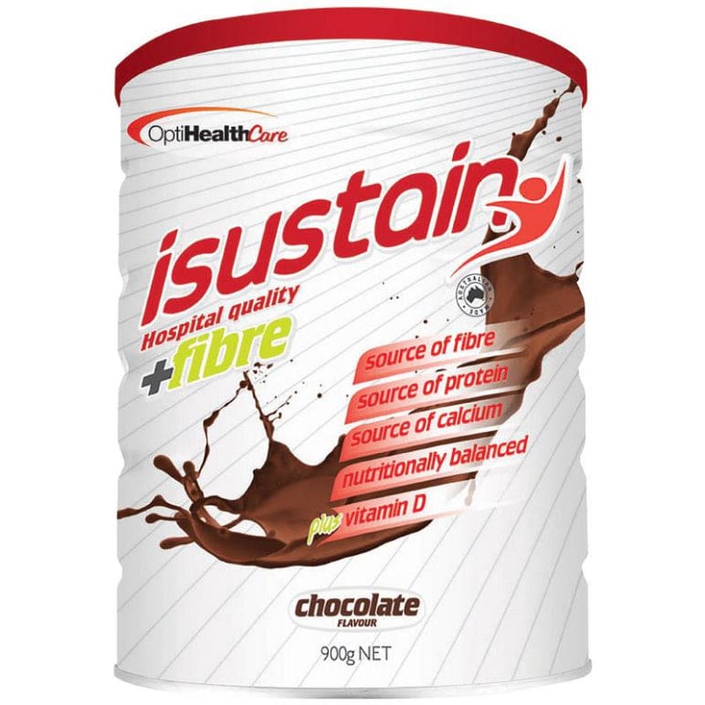 Isustain Hospital Quality plus Fibre Chocolate 900g front image on Livehealthy HK imported from Australia