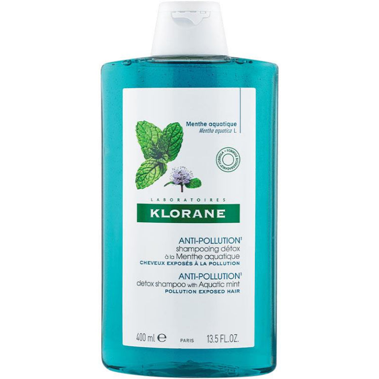 Klorane Scalp Detox Shampoo with Aquatic Mint 400ml front image on Livehealthy HK imported from Australia