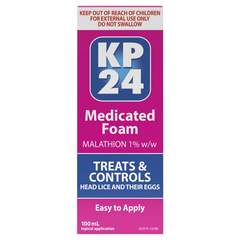 KP24 Medicated Head Lice/Nit Foam 100mL front image on Livehealthy HK imported from Australia