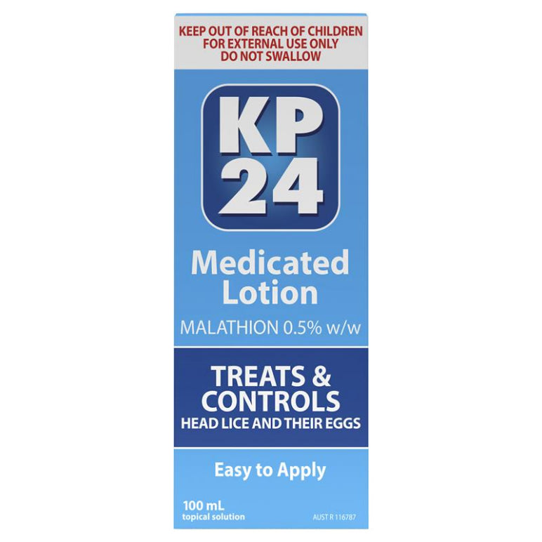 KP24 Medicated Head Lice/Nit Lotion 100mL front image on Livehealthy HK imported from Australia