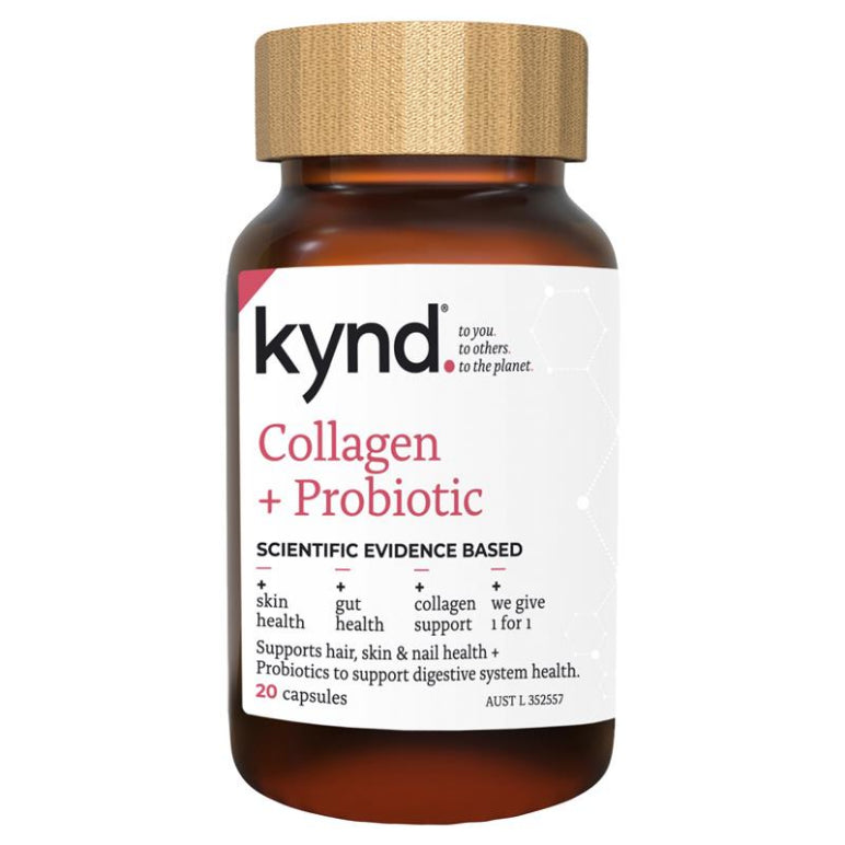 Kynd Collagen + Probiotic 20 Capsules front image on Livehealthy HK imported from Australia