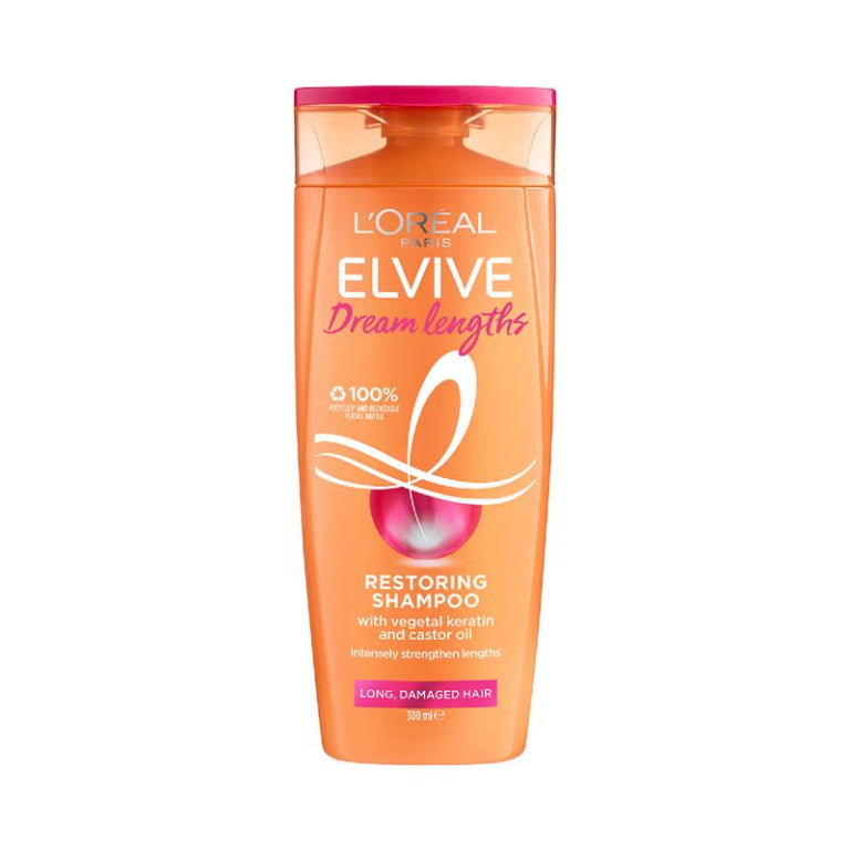 L'Oreal Paris Elvive Dream Lengths Shampoo 300ml front image on Livehealthy HK imported from Australia