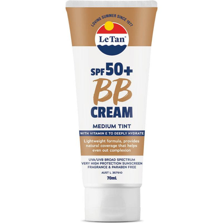 Le Tan SPF 50+ BB Tinted Medium 70ml front image on Livehealthy HK imported from Australia