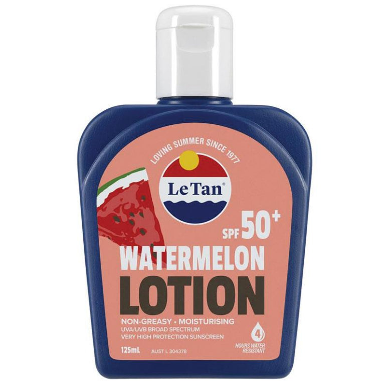 Le Tan SPF50+ Watermelon Sunscreen Lotion 125ml front image on Livehealthy HK imported from Australia