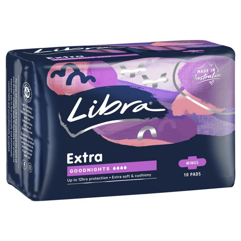Libra Pads Goodnights 10 front image on Livehealthy HK imported from Australia